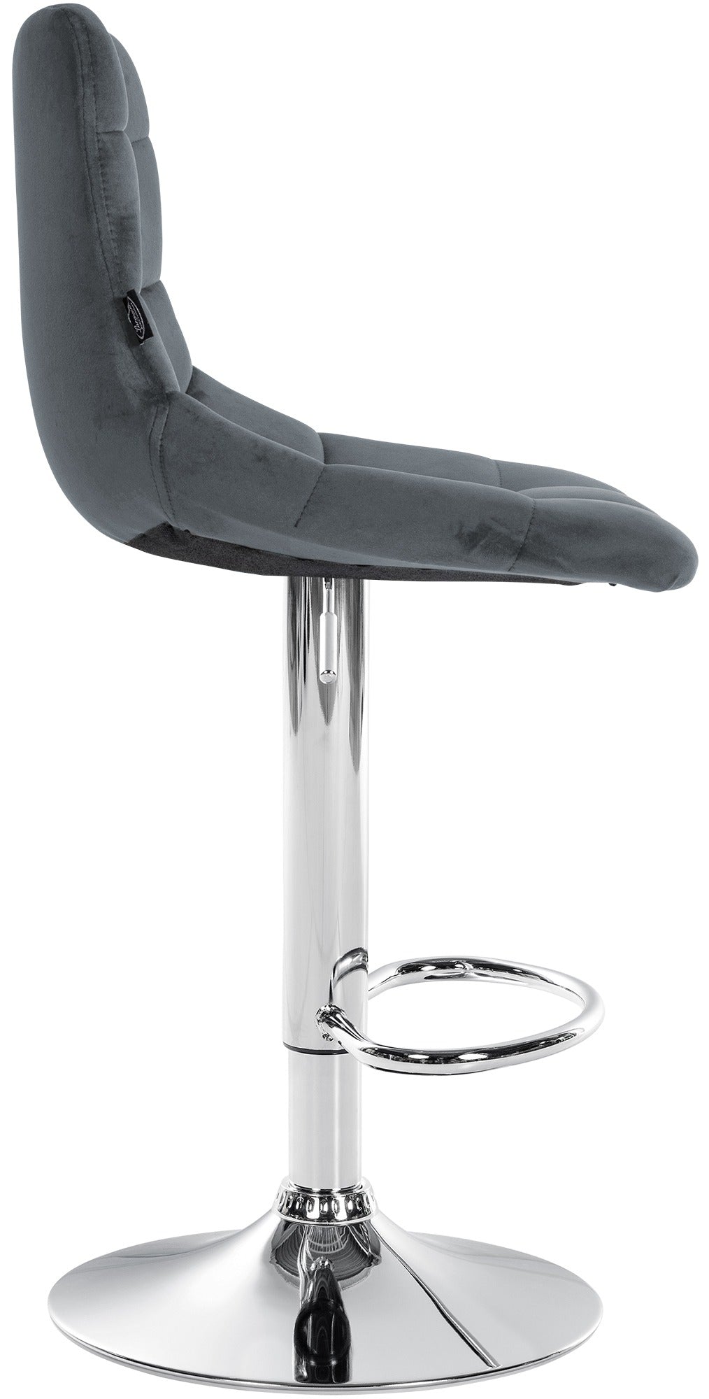 Lot de 2 Tabourets de Bar avec Dossier Réglables Pivotants 107 Velours Gris foncé - image 5