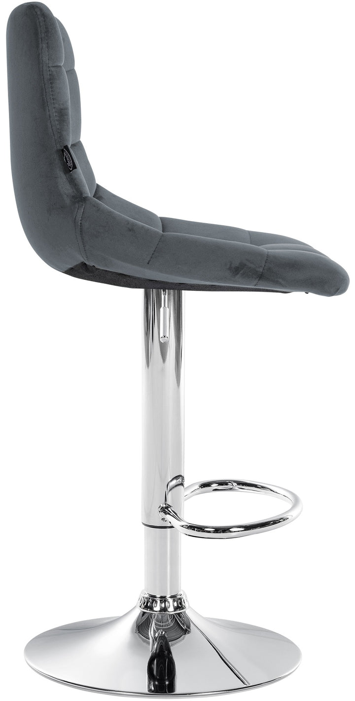 Lot de 2 Tabourets de Bar avec Dossier Réglables Pivotants 107 Velours Gris foncé - image 5