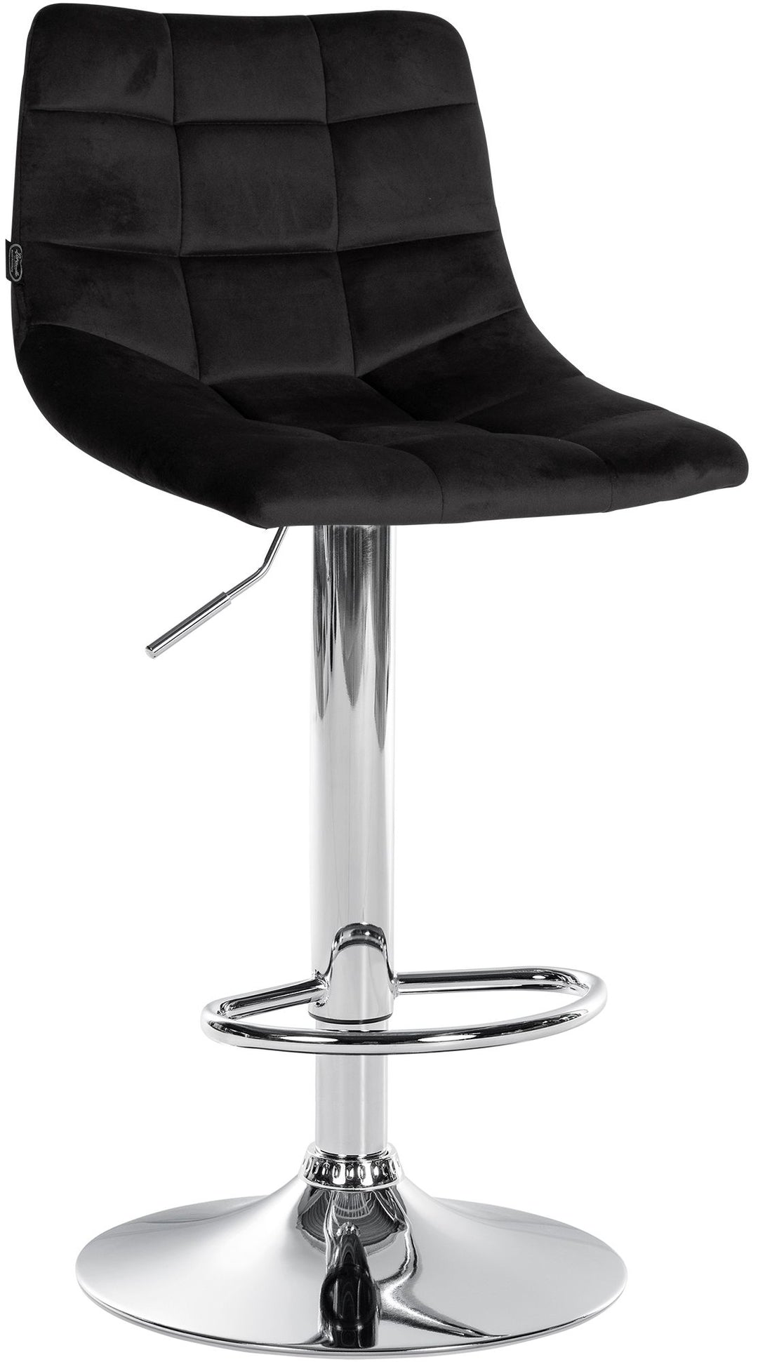 Lot de 2 Tabourets de Bar avec Dossier Réglables Pivotants 107 Velours Noir - image 3