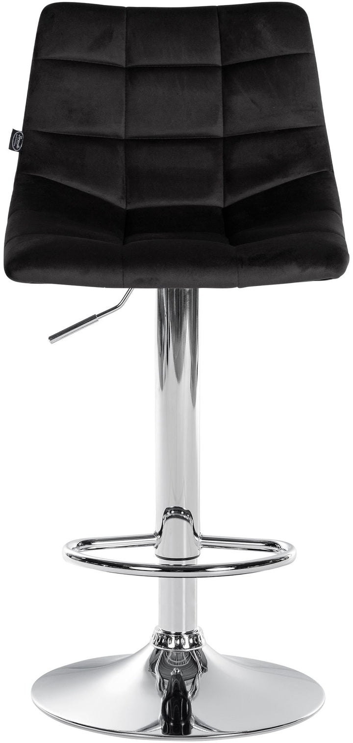 Lot de 2 Tabourets de Bar avec Dossier Réglables Pivotants 107 Velours Noir - image 4