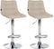 Lot de 2 Tabourets de Bar avec Dossier Réglables Pivotants 107 Tissu Crème