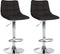 Lot de 2 Tabourets de Bar avec Dossier Réglables Pivotants 107 Tissu Noir