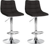 Lot de 2 Tabourets de Bar avec Dossier Réglables Pivotants 107 Tissu Noir