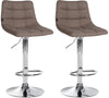 Lot de 2 Tabourets de Bar avec Dossier Réglables Pivotants 107 Tissu Taupe