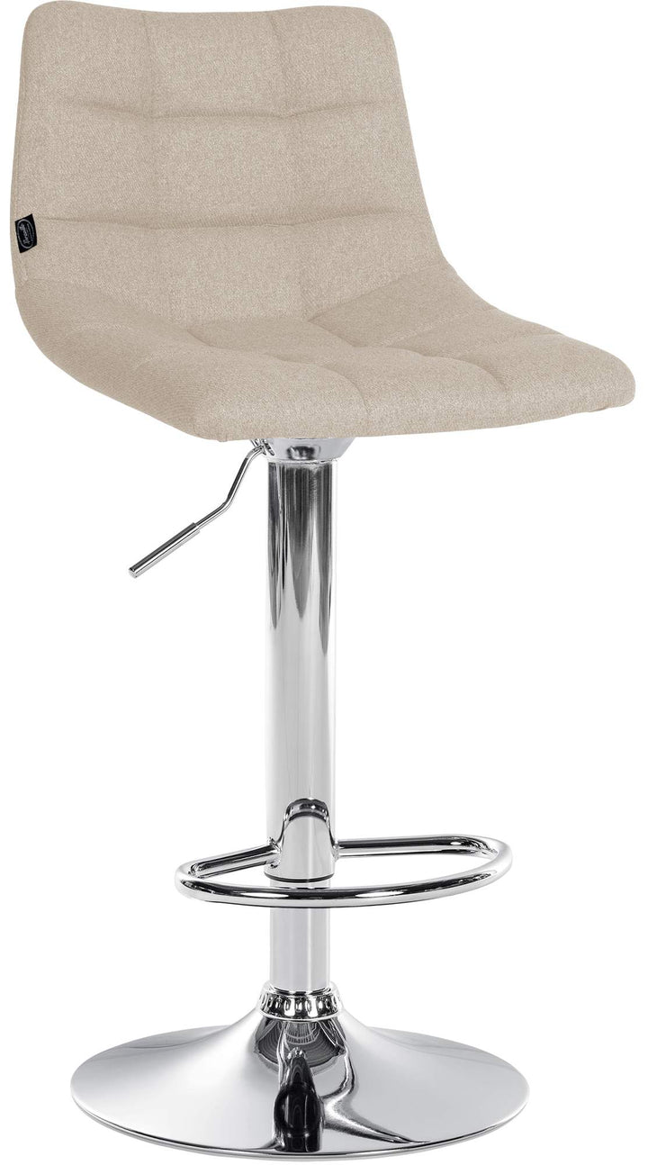 Lot de 2 Tabourets de Bar avec Dossier Réglables Pivotants 107 Tissu Crème - image 3