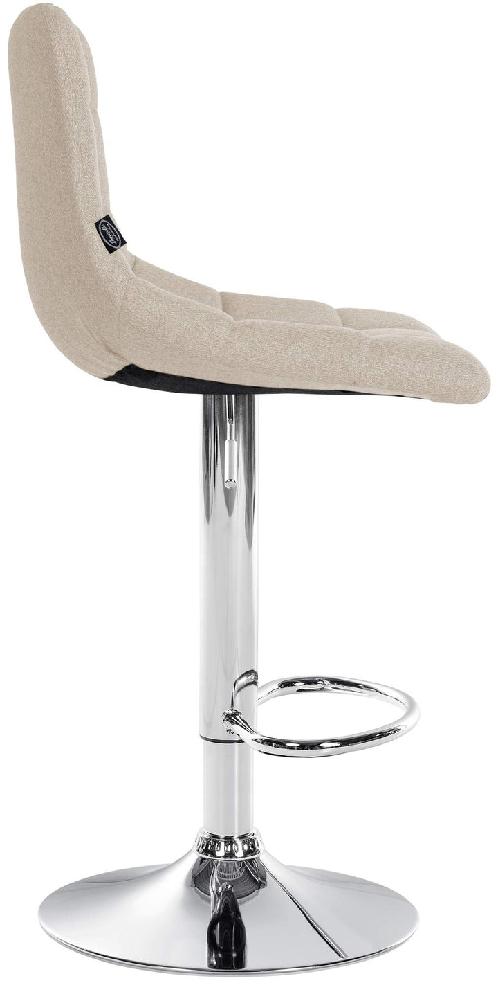 Lot de 2 Tabourets de Bar avec Dossier Réglables Pivotants 107 Tissu Crème - image 5
