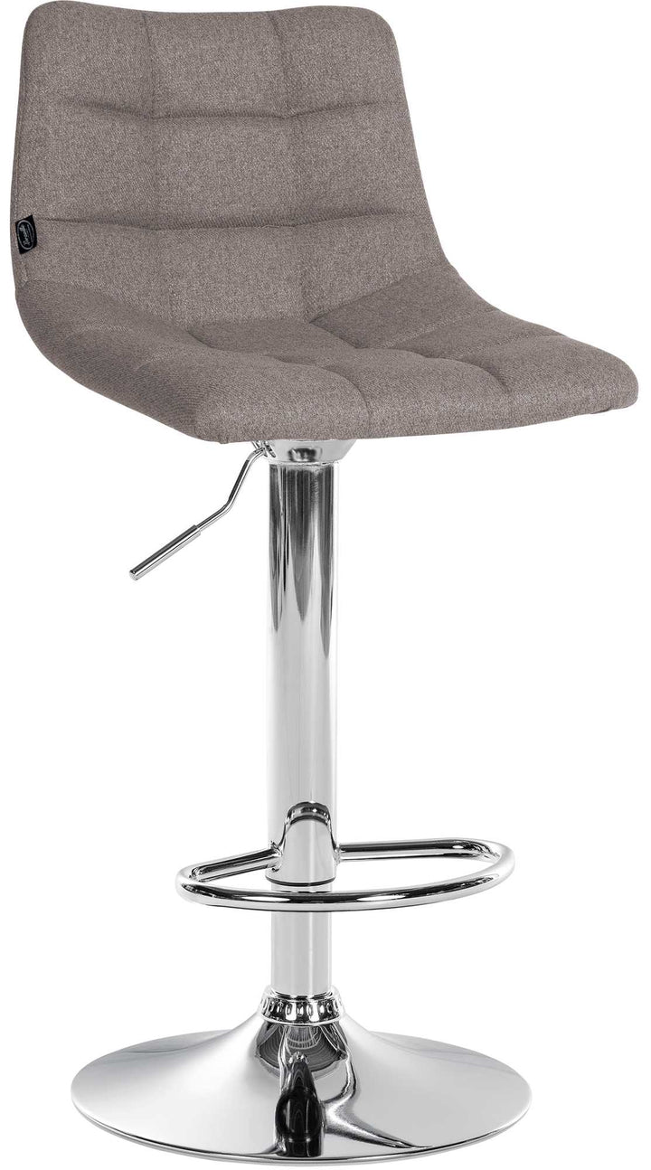 Lot de 2 Tabourets de Bar avec Dossier Réglables Pivotants 107 Tissu Gris - image 3