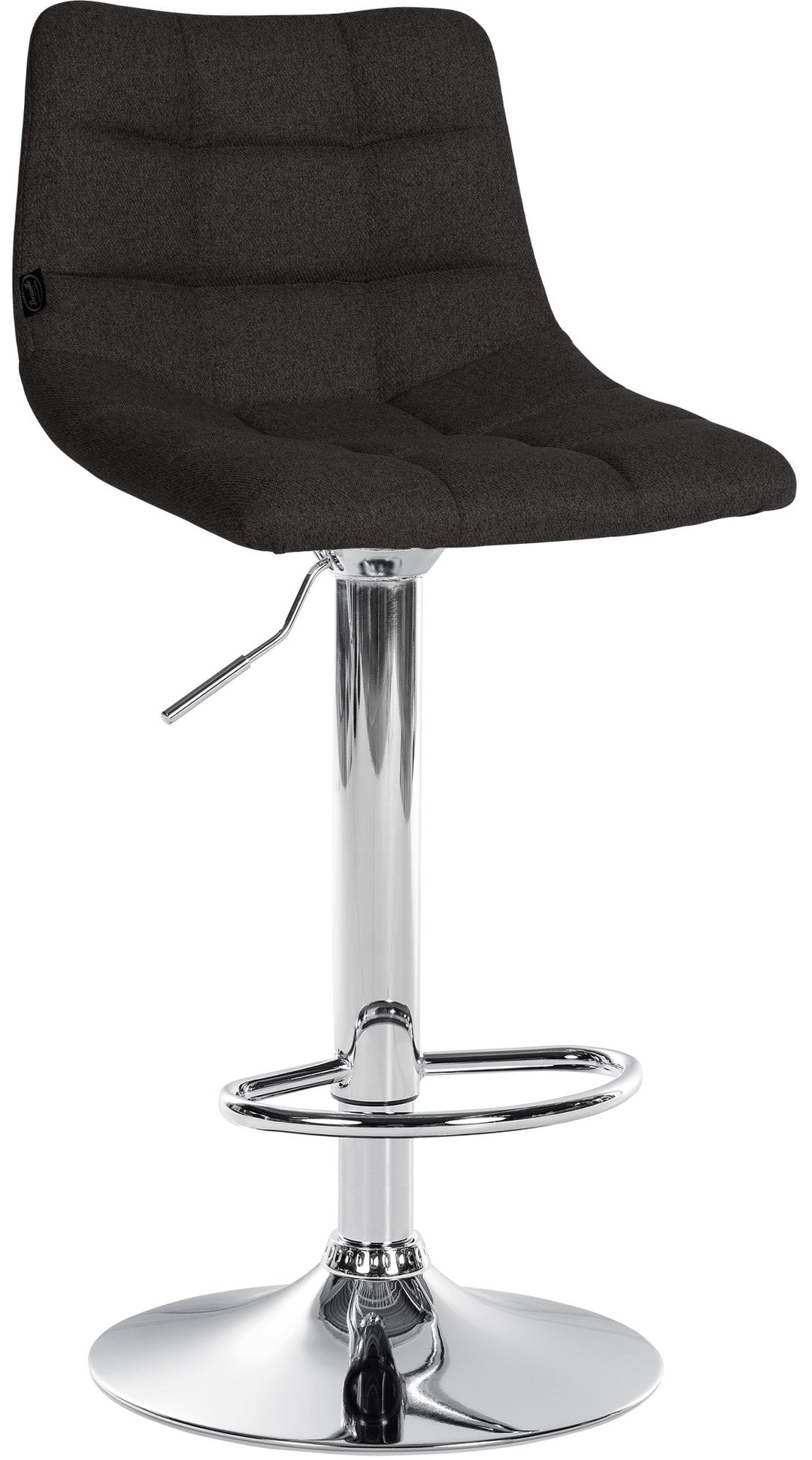 Lot de 2 Tabourets de Bar avec Dossier Réglables Pivotants 107 Tissu Noir - image 3