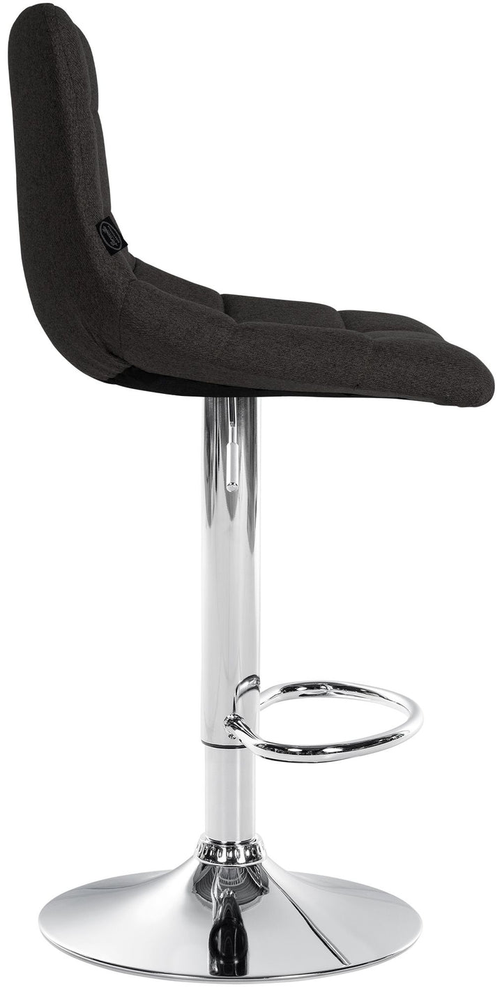 Lot de 2 Tabourets de Bar avec Dossier Réglables Pivotants 107 Tissu Noir - image 5