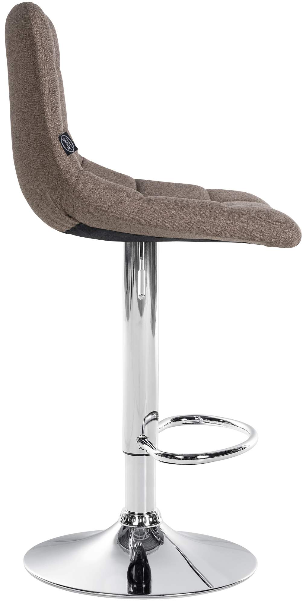 Lot de 2 Tabourets de Bar avec Dossier Réglables Pivotants 107 Tissu Taupe - image 5