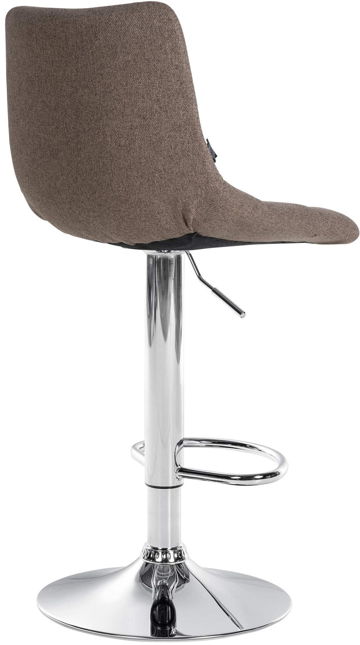 Lot de 2 Tabourets de Bar avec Dossier Réglables Pivotants 107 Tissu Taupe - image 6