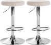 Lot de 2 Tabourets de Bar Réglables Pivotants 109 Velours Crème