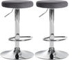 Lot de 2 Tabourets de Bar Réglables Pivotants 109 Velours Gris foncé