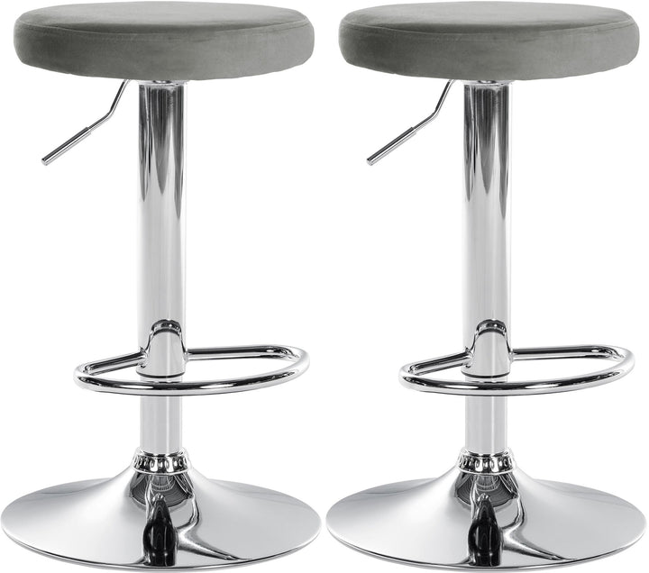 Lot de 2 Tabourets de Bar Réglables Pivotants 109 Velours Gris