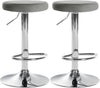 Lot de 2 Tabourets de Bar Réglables Pivotants 109 Velours Gris