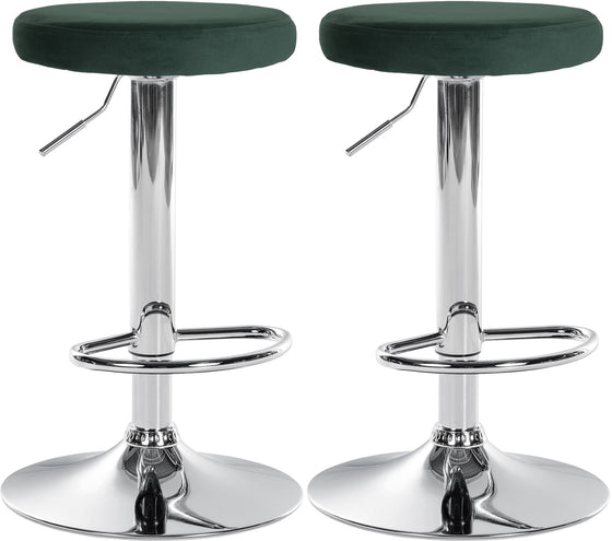 Lot de 2 Tabourets de Bar Réglables Pivotants 109 Velours Vert