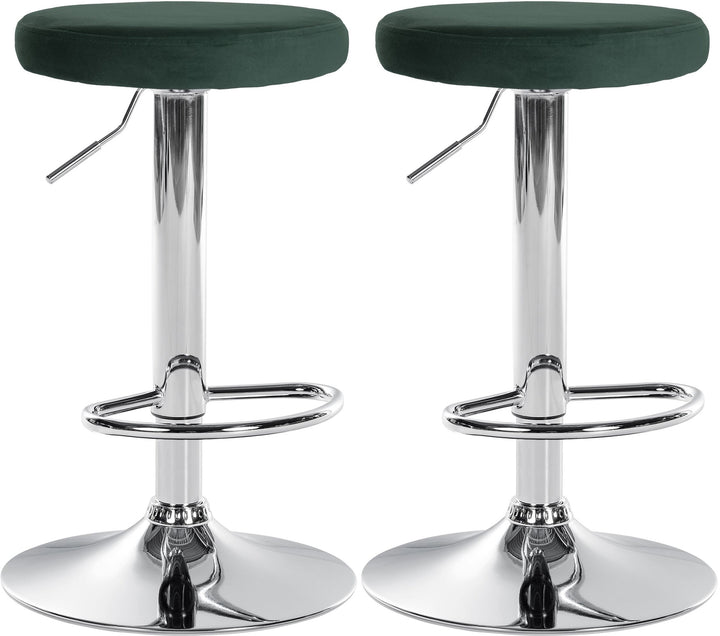 Lot de 2 Tabourets de Bar Réglables Pivotants 109 Velours Vert