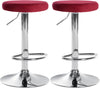 Lot de 2 Tabourets de Bar Réglables Pivotants 109 Velours Rouge