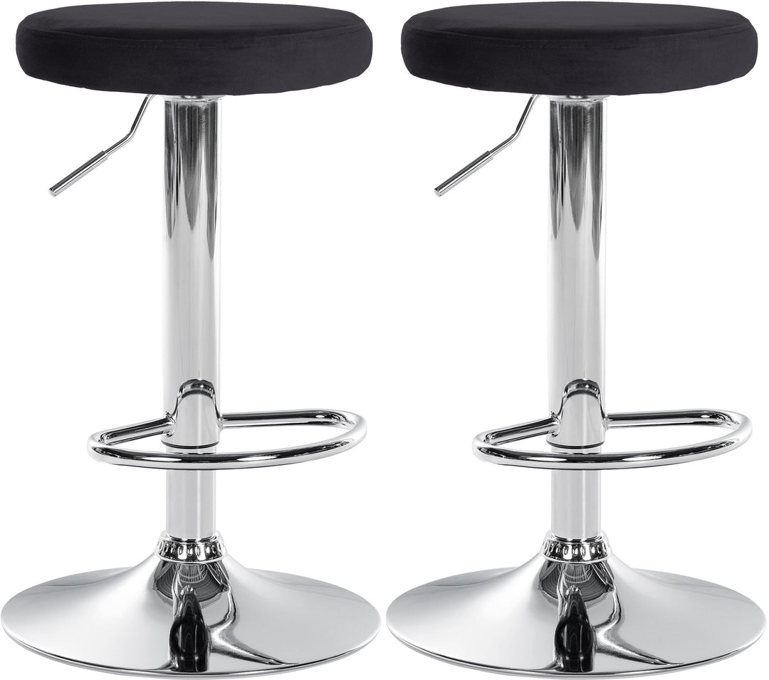 Lot de 2 Tabourets de Bar Réglables Pivotants 109 Velours Noir