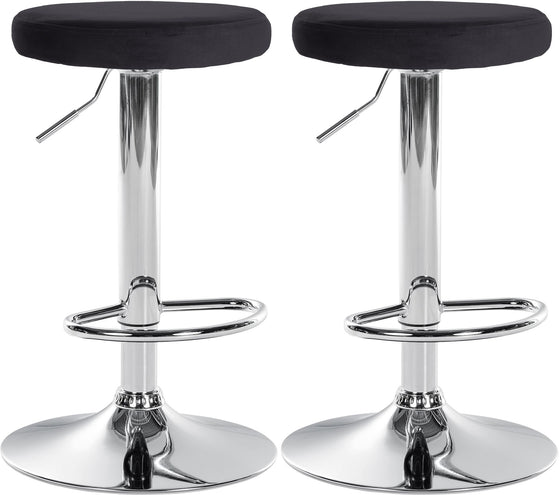Lot de 2 Tabourets de Bar Réglables Pivotants 109 Velours Noir