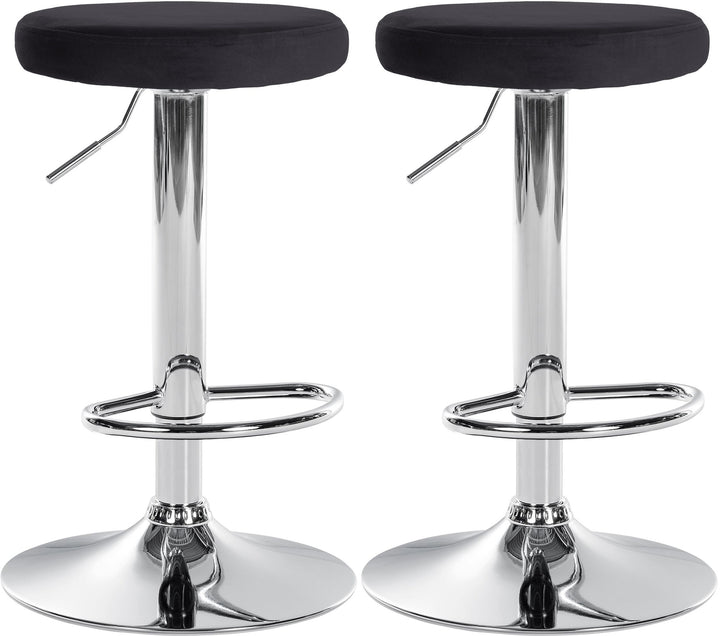 Lot de 2 Tabourets de Bar Réglables Pivotants 109 Velours Noir