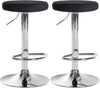 Lot de 2 Tabourets de Bar Réglables Pivotants 109 Velours Noir