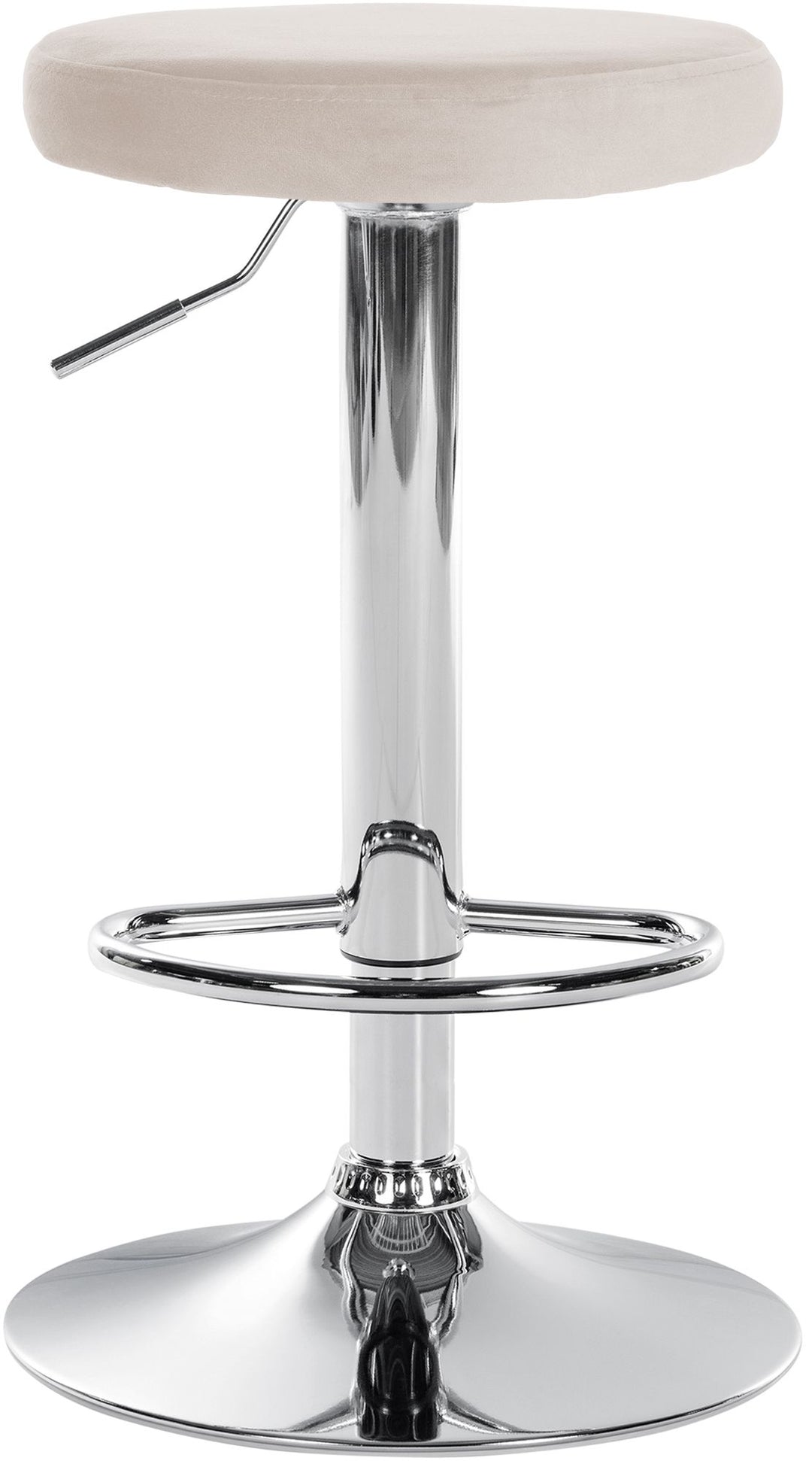 Lot de 2 Tabourets de Bar Réglables Pivotants 109 Velours Crème - image 3
