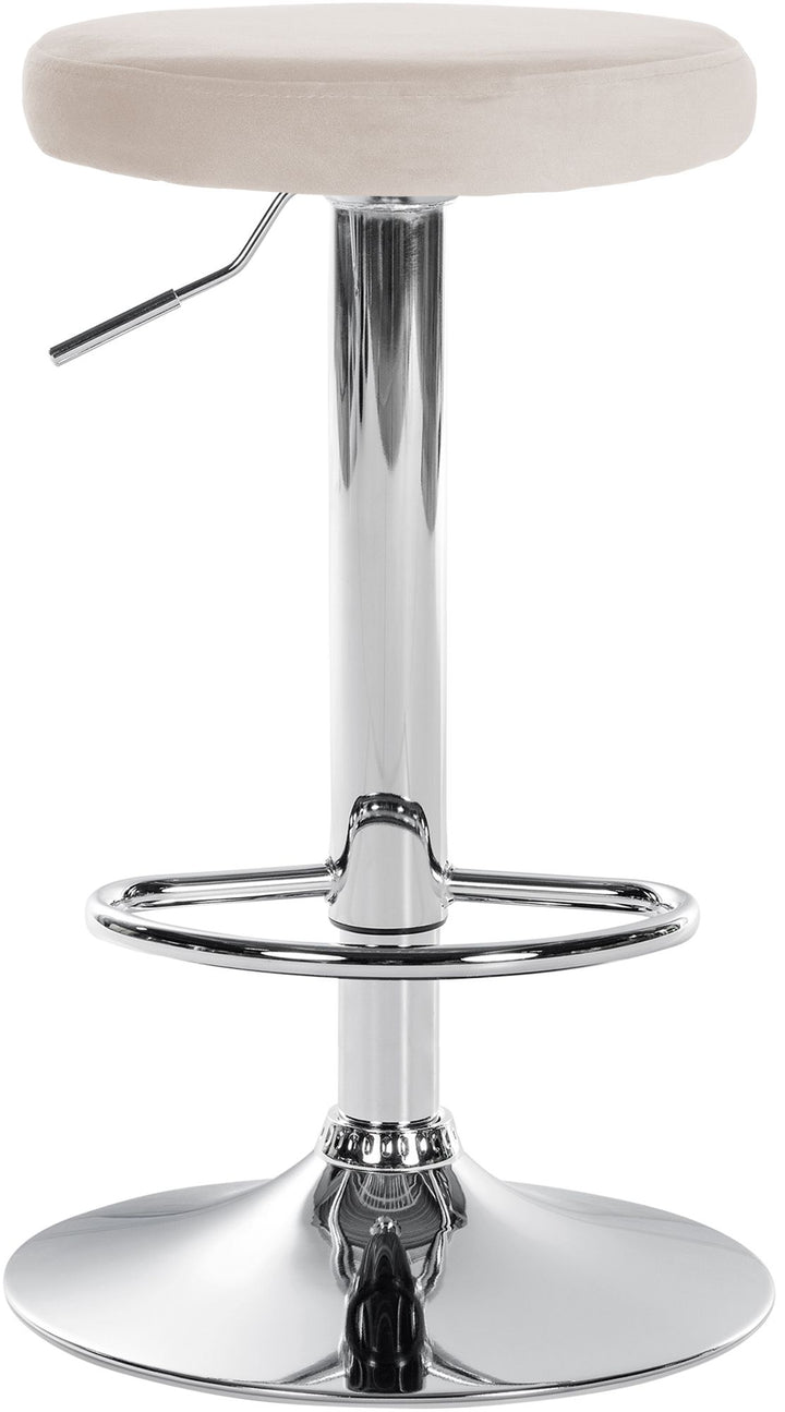 Lot de 2 Tabourets de Bar Réglables Pivotants 109 Velours Crème - image 3