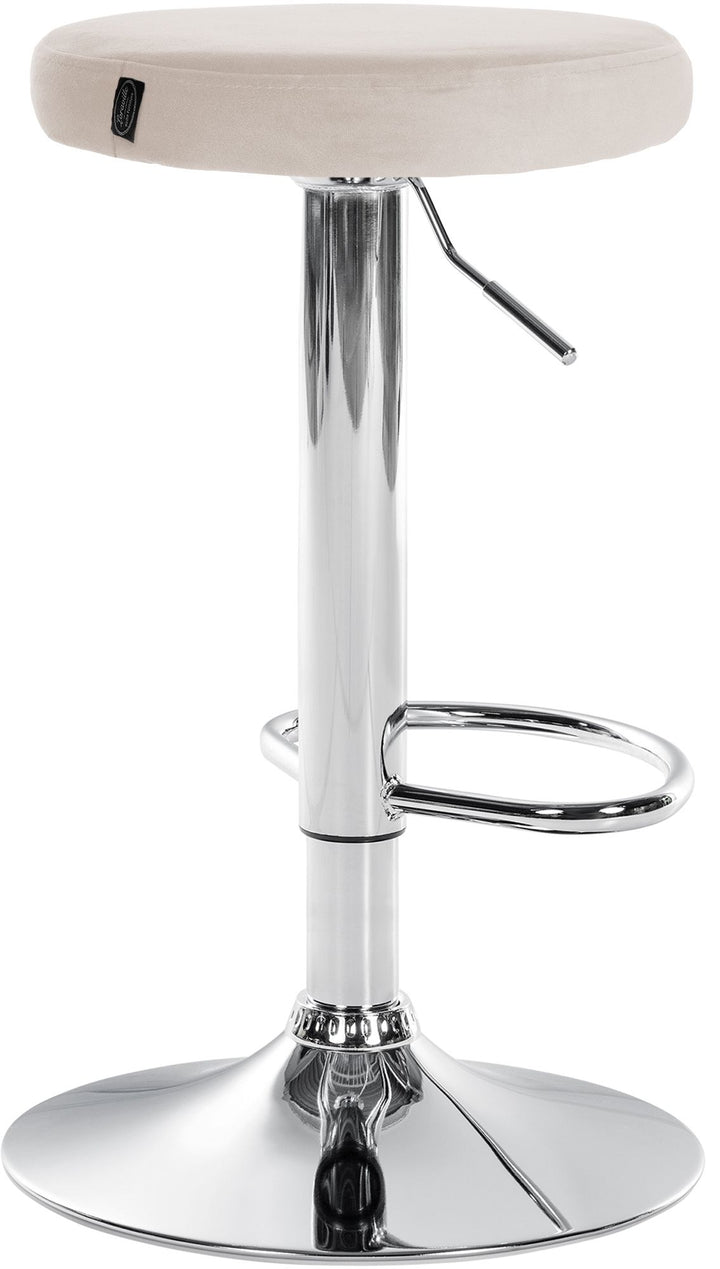 Lot de 2 Tabourets de Bar Réglables Pivotants 109 Velours Crème - image 5