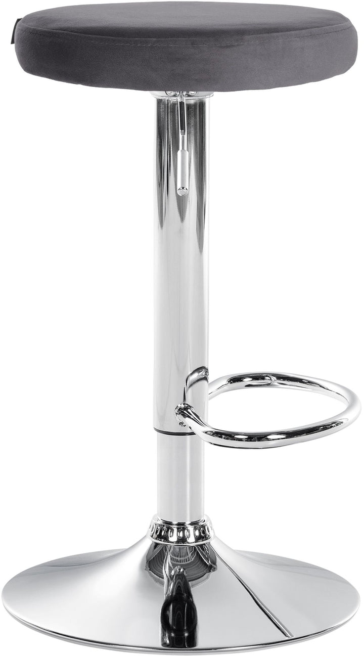 Lot de 2 Tabourets de Bar Réglables Pivotants 109 Velours Gris foncé - image 4