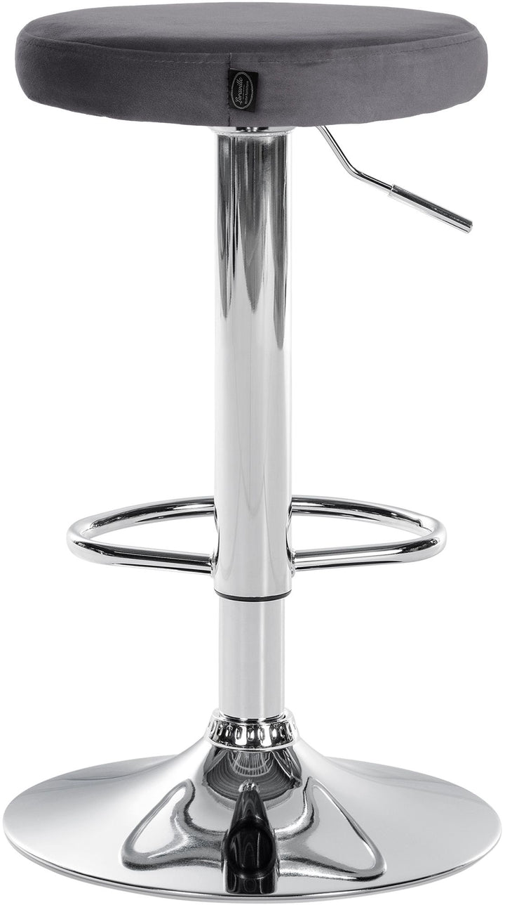 Lot de 2 Tabourets de Bar Réglables Pivotants 109 Velours Gris foncé - image 6