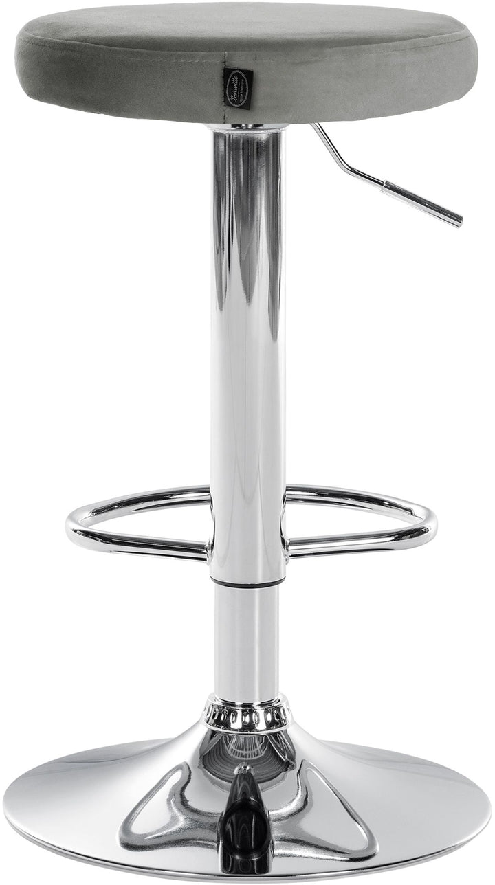 Lot de 2 Tabourets de Bar Réglables Pivotants 109 Velours Gris - image 6