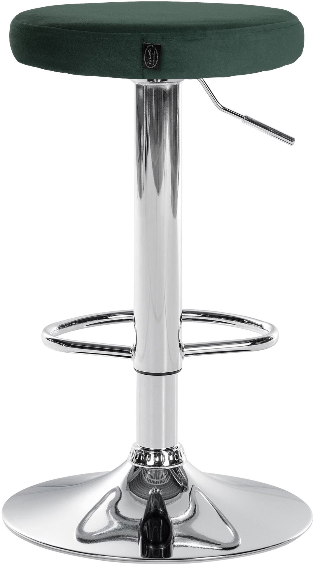 Lot de 2 Tabourets de Bar Réglables Pivotants 109 Velours Vert - image 6