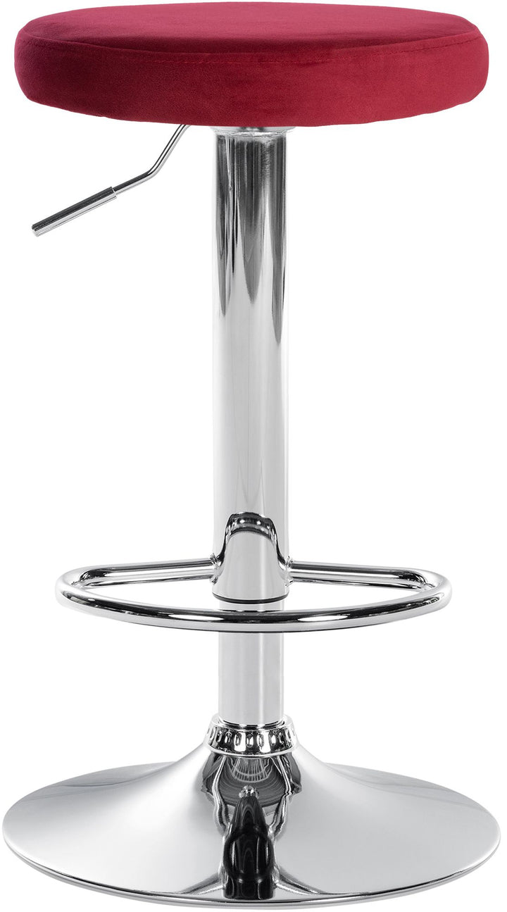 Lot de 2 Tabourets de Bar Réglables Pivotants 109 Velours Rouge - image 3