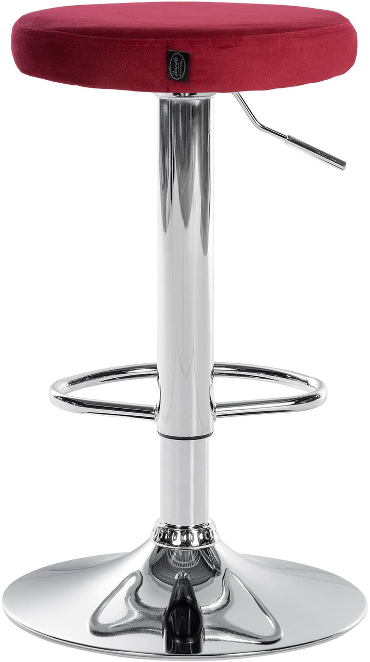 Lot de 2 Tabourets de Bar Réglables Pivotants 109 Velours Rouge - image 6
