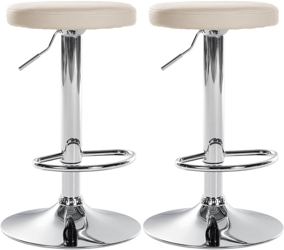 Lot de 2 Tabourets de Bar Réglables Pivotants 109 Similicuir Crème