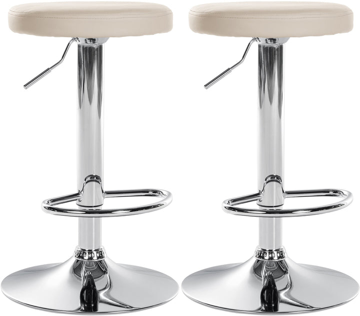 Lot de 2 Tabourets de Bar Réglables Pivotants 109 Similicuir Crème