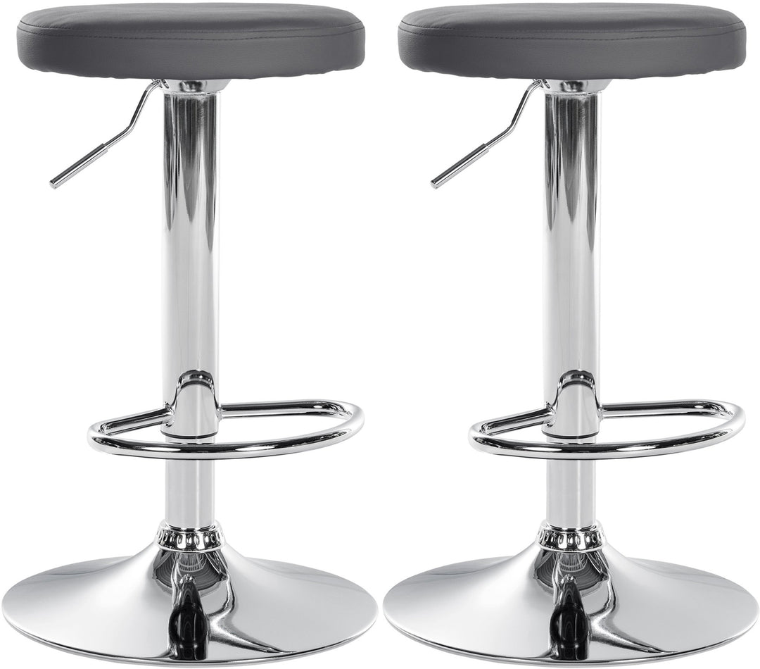 Lot de 2 Tabourets de Bar Réglables Pivotants 109 Similicuir Gris