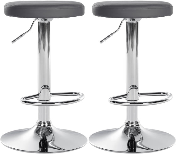Lot de 2 Tabourets de Bar Réglables Pivotants 109 Similicuir Gris