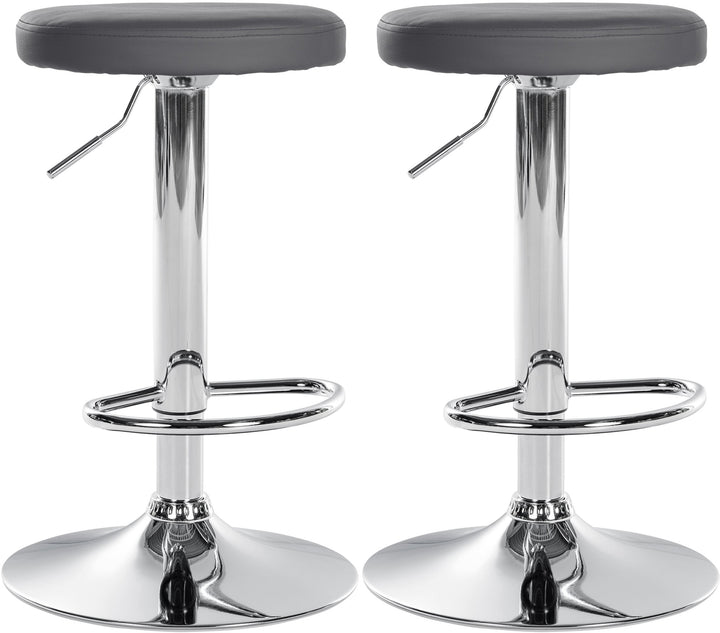 Lot de 2 Tabourets de Bar Réglables Pivotants 109 Similicuir Gris