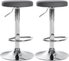 Lot de 2 Tabourets de Bar Réglables Pivotants 109 Similicuir Gris