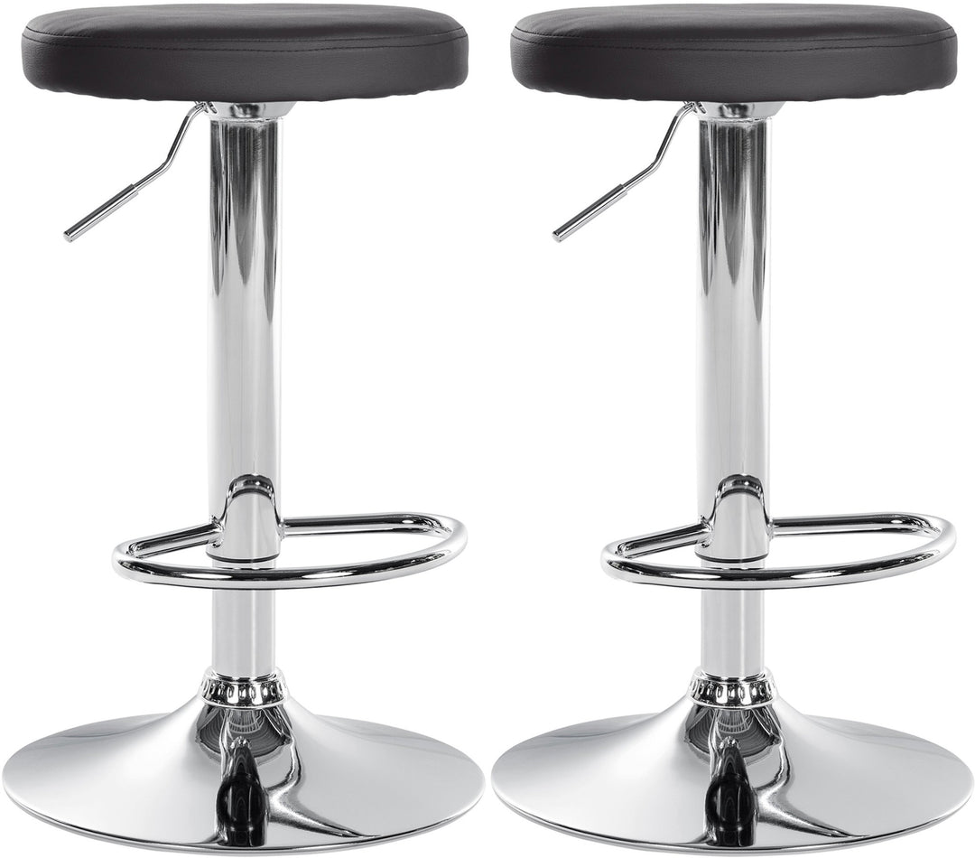 Lot de 2 Tabourets de Bar Réglables Pivotants 109 Similicuir Noir