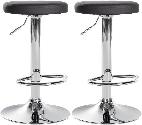 Lot de 2 Tabourets de Bar Réglables Pivotants 109 Similicuir Noir