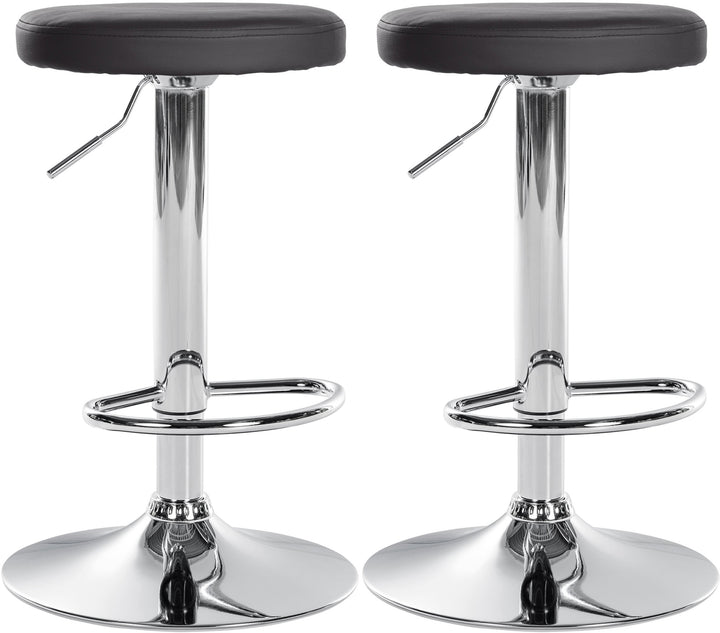 Lot de 2 Tabourets de Bar Réglables Pivotants 109 Similicuir Noir