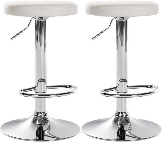 Lot de 2 Tabourets de Bar Réglables Pivotants 109 Similicuir Blanc