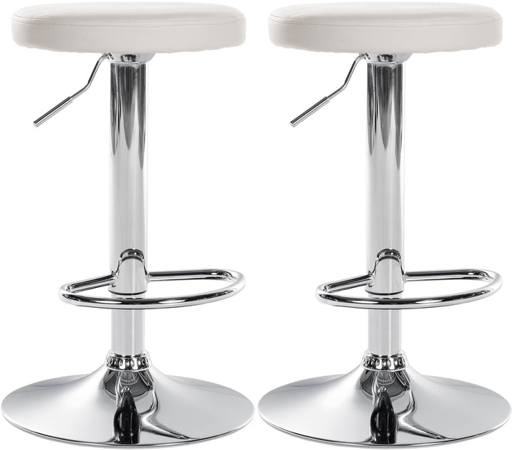Lot de 2 Tabourets de Bar Réglables Pivotants 109 Similicuir Blanc