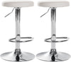 Lot de 2 Tabourets de Bar Réglables Pivotants 109 Similicuir Blanc