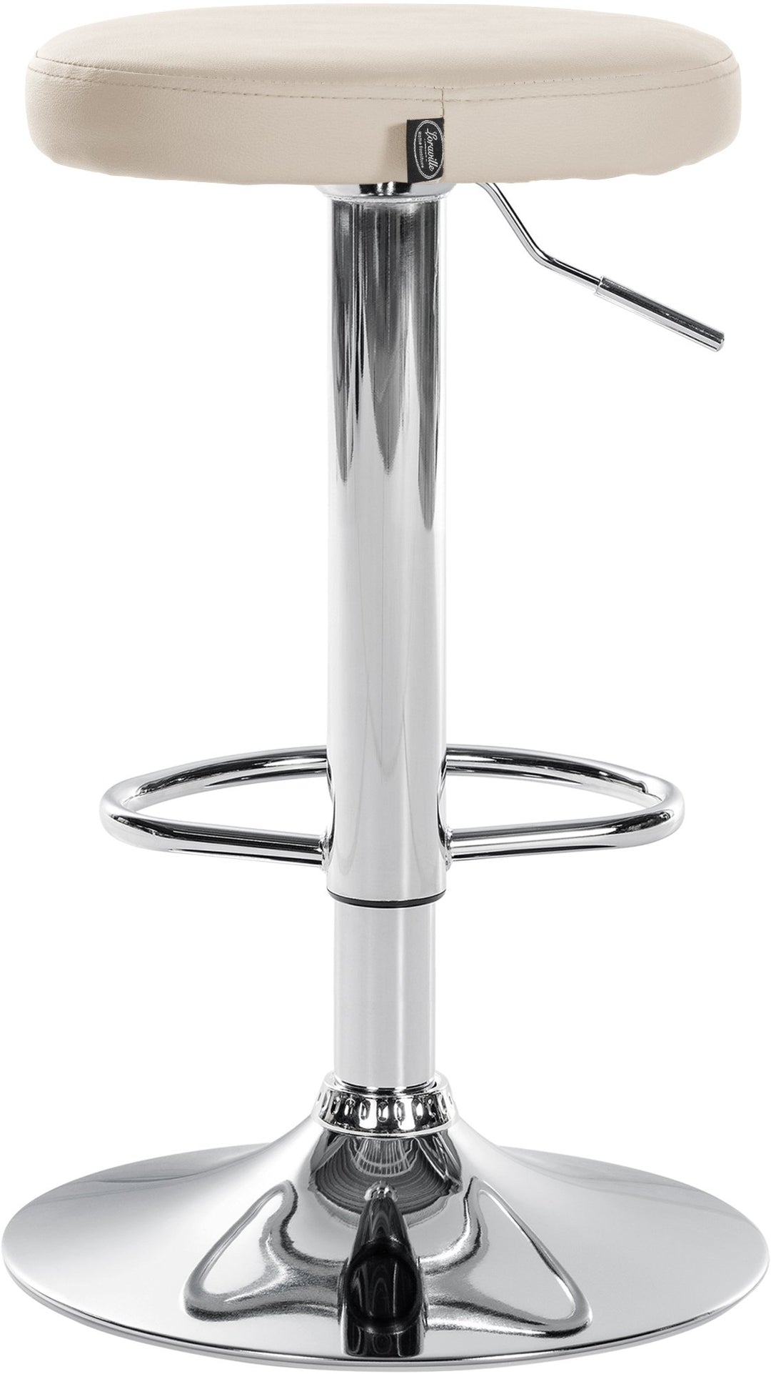 Lot de 2 Tabourets de Bar Réglables Pivotants 109 Similicuir Crème - image 6