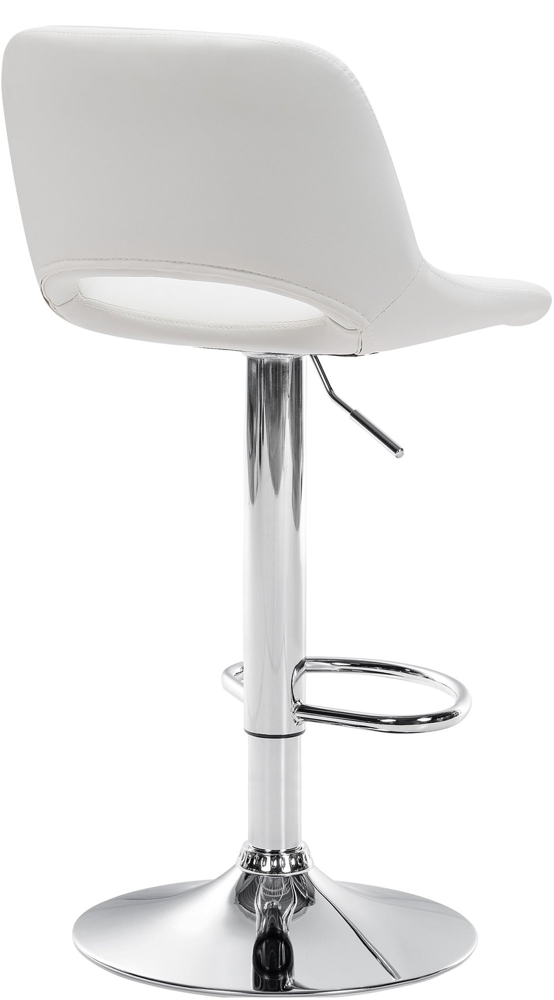Tabouret de Bar avec Dossier Réglable Pivotant 106 Similicuir Blanc - image 3