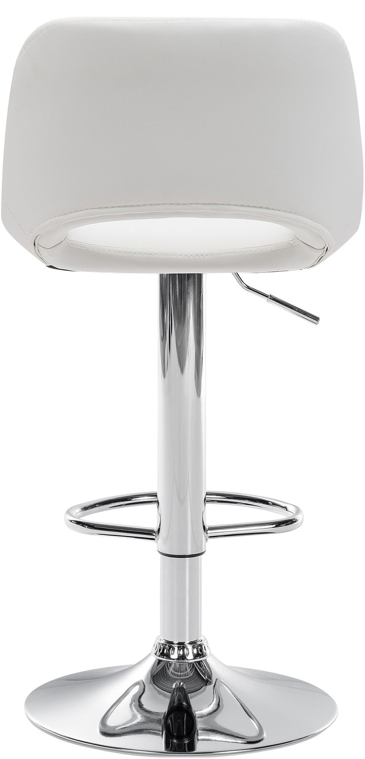 Tabouret de Bar avec Dossier Réglable Pivotant 106 Similicuir Blanc - image 4